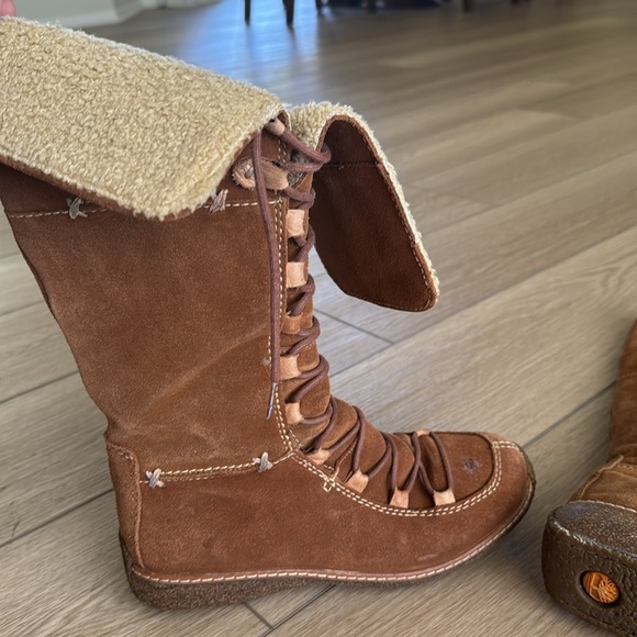 Y2K Timberland MOORELAND HOLLACE Women 7.5 Tall Lace Up Suede Leather Boots - Picture 12 of 12